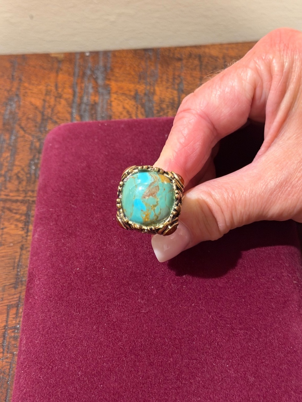 Barse Genuine Turquoise Statement Ring - Picture 3 of 10